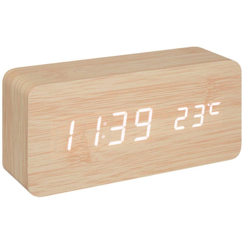 Réveil Gamiel en Bois et Cuivre 15x7cm – Créateur d'Intérieur Atmosphera