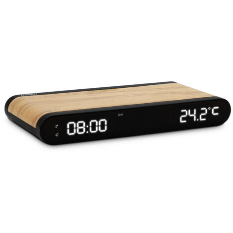 Réveil effet bois avec chargeur induction 15 W
