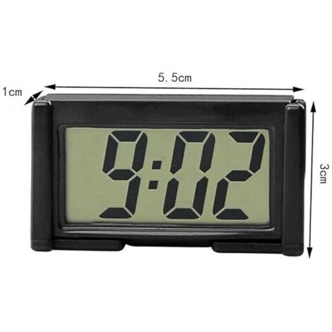 Réveil électronique, petite horloge de table de voiture auto-adhésive, instrument de montre électronique, affichage numérique LCD