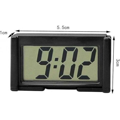 Réveil électronique, petite horloge de table de voiture auto-adhésive, instrument de montre électronique, affichage numérique LCD