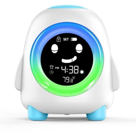 Réveil électronique pingouin avec écran LCD et veilleuse, idéal pour les chambres d'enfants