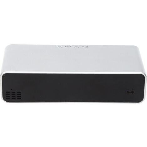 Réveil Électronique USB Thermomètre Chargeur Sans Fil Support Samsung et Mobile Argent 16cm ABS 1