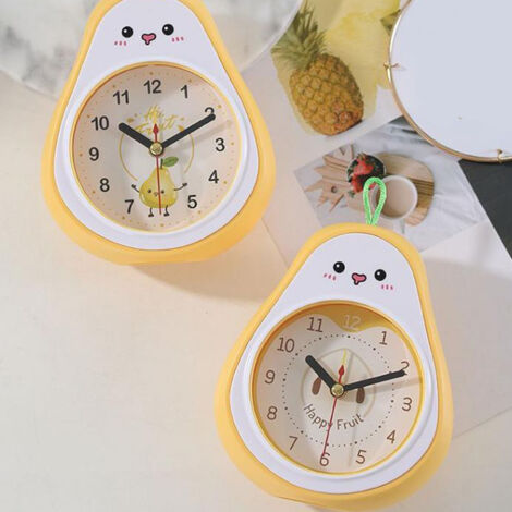 Réveil Enfant Cartoon Fruits Crystal Pea avec Fonction Alarm, Cadran Fruits Cadeau Enfant Students ABS 11.5x5.5x15.5cm Décoration Bureau