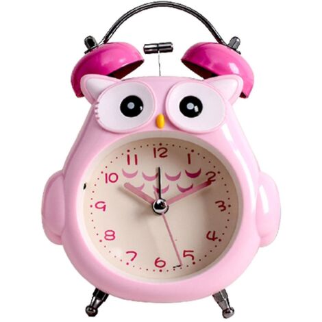 Réveil enfant hibou rose avec veilleuse