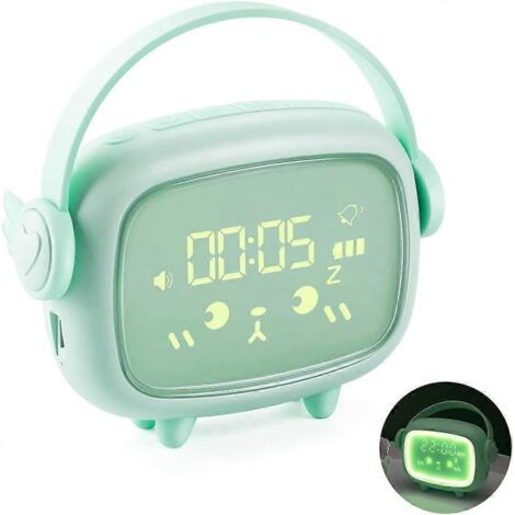 Réveil enfant, horloge numérique en forme d'ange avec affichage LED, respiration automatique intelligente