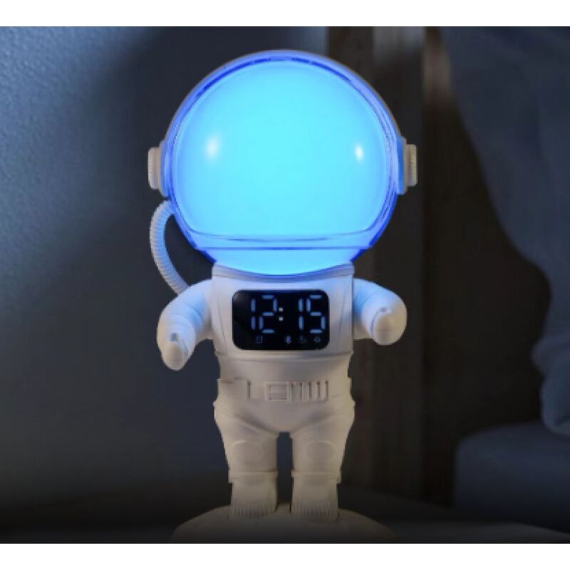 Réveil Enfant, Lampe de Réveil avec , Snooze,9Sons Apaisants et Minuterie, Réveil Lumineux Enceinte Bluetooth, Lampe de Chevet Multicolore, Cadeau