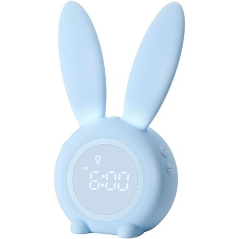 Réveil enfant lapin mignon (bleu)