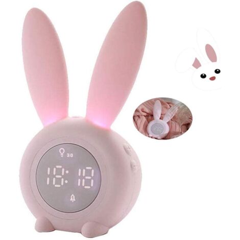 Réveil enfant lapin mignon (rose)