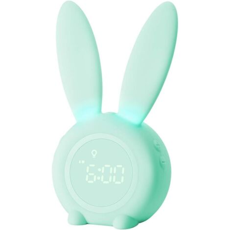 Réveil enfant lapin mignon (vert)