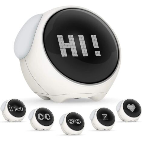 Réveil enfant, réveil numérique rechargeable, réveil enfant avec emojis mignons, réveil enfant