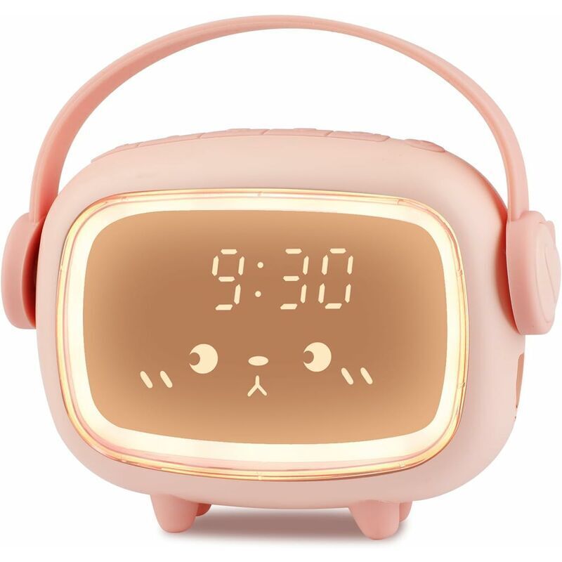 Debuns - Réveil Enfants Fille Garcon Digital,Multifonctionnel Réveil Veilleuse,Snooze,Compte à rebours,6 Sonneries Rechargeable Luminosité Réglable