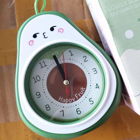 Réveil Fruit Décoratif pour Enfant - Réveil Avocat Cartoon - Réveil de Bureau ABS pour Étudiant - Modèle Cadeau [ABS, 165g, 15.5cm, 1 Unité]