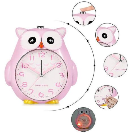 Réveil hibou sans tic-tac, avec fonction snooze pour la chambre.