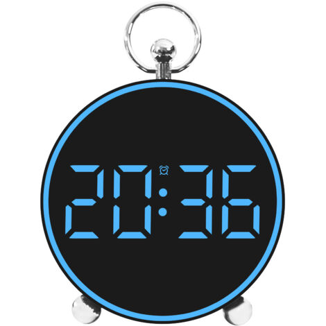Réveil, horloge électronique simple, horloge LED, réveil de chevet - Bleu