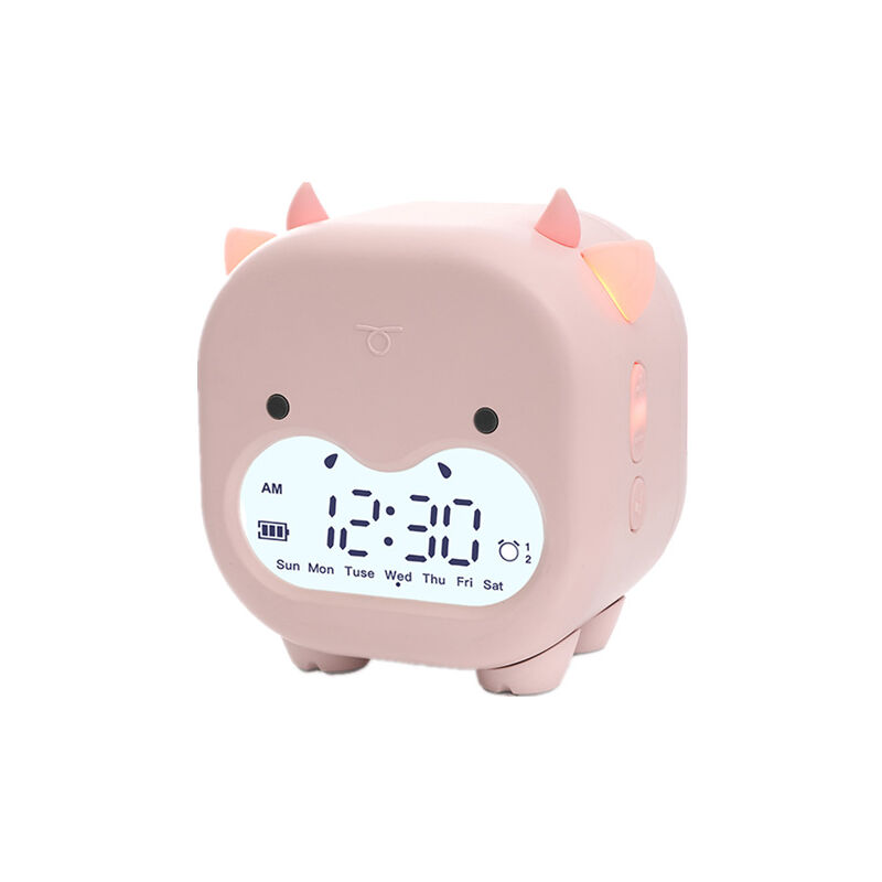 Réveil intelligent en forme de vache stupide avec chargement usb et minuterie led