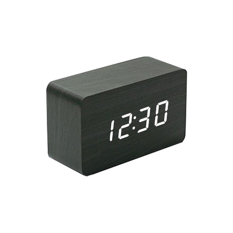 Fei Yu - Réveil led en bois, cadeau pour étudiant, horloge électronique numérique, affichage de la température et de la Date