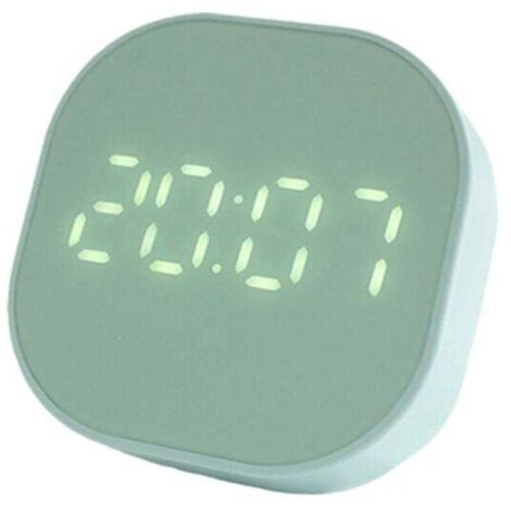 Réveil lumineux affichage double température horloge électronique minuteur de cuisine horloge montable magnétique vert（Ne