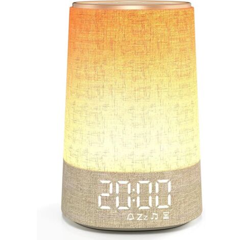 Réveil Lumineux Simulateur d'Aube, Lampe de Reveil avec 7 Sonneries, 30 Sons Naturels, Snooze, Minuteur, Réveil Matin sur Lampe de Chevet LED, 10 Niveaux de Luminosité Veilleuse pour Enfants Adultes