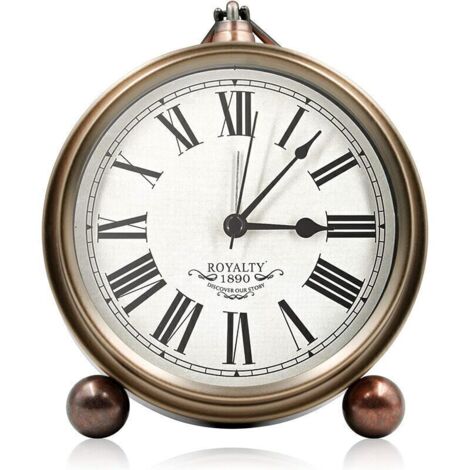 Reveil Matin, Reveil Vintage, Retro Alarme Réveil avec Grand Cadran Réveil Analogique pour Enfant Adulte Silencieux Quartz Non Tic-tac Horloge, Deco Maison