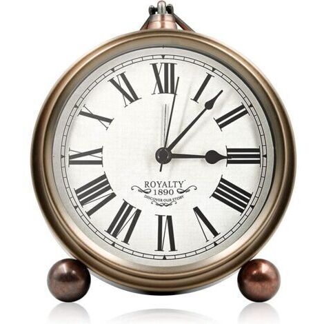 Reveil Matin, Reveil Vintage, Retro Alarme Réveil avec Grand Cadran Réveil Analogique pour Enfant Adulte Silencieux Quartz Non Tic-tac Horloge, Deco Maison