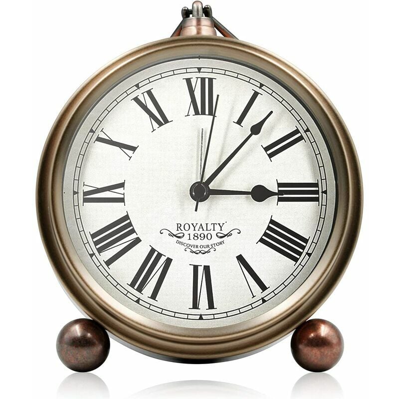 Reveil Matin, Reveil Vintage, Retro Alarme Réveil avec Grand Cadran Réveil Analogique pour Enfant Adulte Silencieux Quartz Non Tic-tac Horloge, Deco