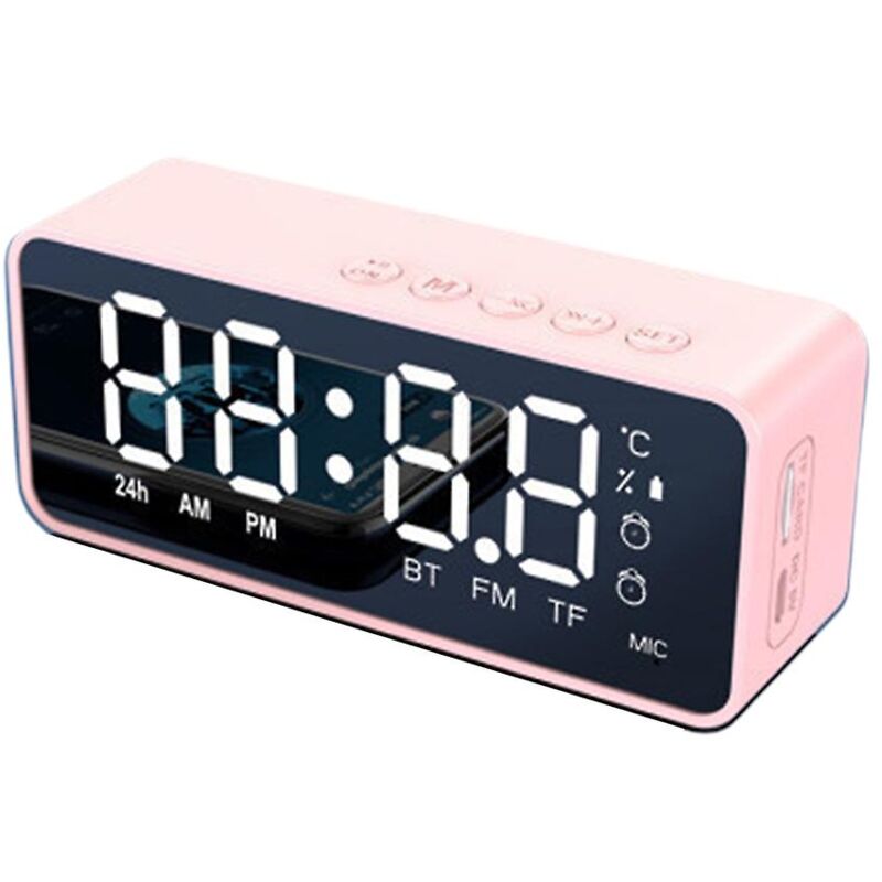 Feiyue - Réveil miroir à affichage numérique avec radio Bluetooth