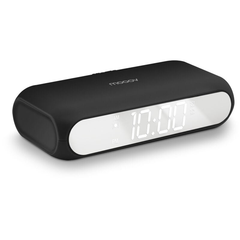 Mooov - Réveil miroir avec chargeur induction 10W - noir