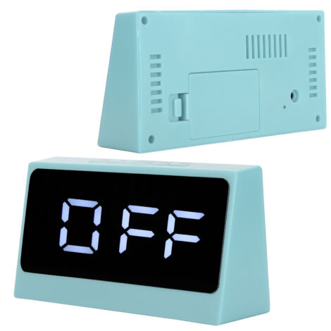 Réveil Miroir Lumineux LED avec Affichage Numérique Grand Écran, Thermomètre et Date, Silencieux (Bleu)
