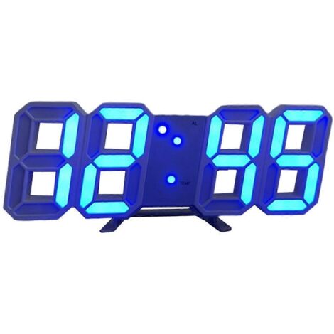 Réveil numérique 3D, horloge murale LED, réveil de bureau B