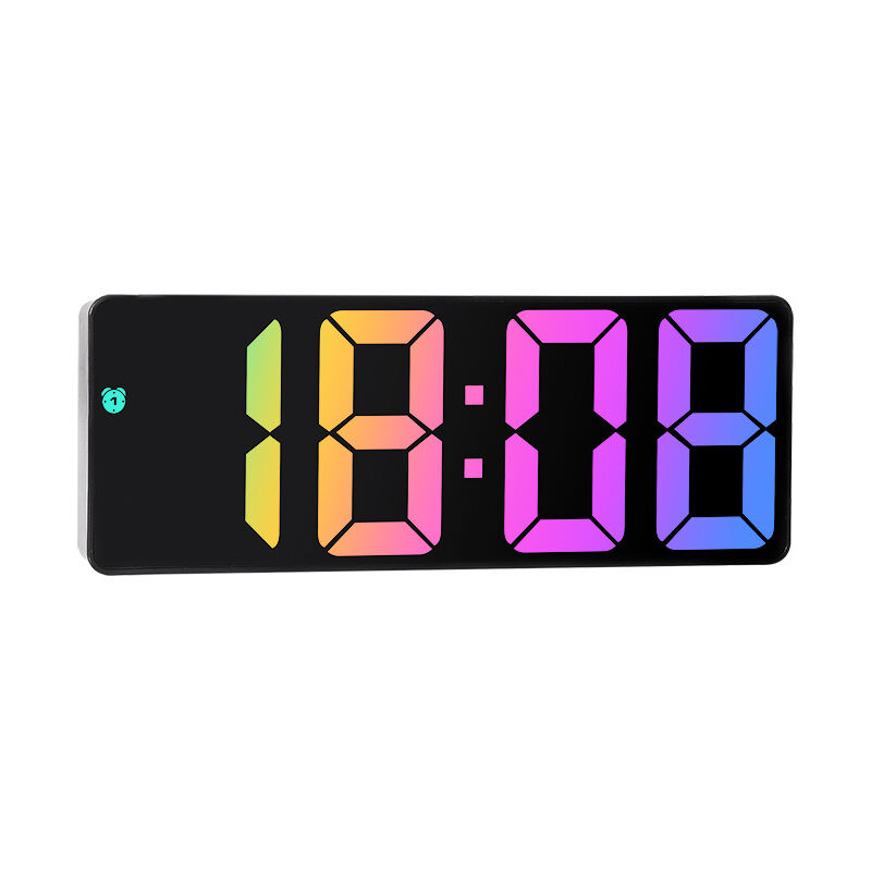 Réveil numérique à led, réveil de chevet, contrôle du son, anti-tic-tac, répétition de répétition, température, date, heure, luminosité réglable