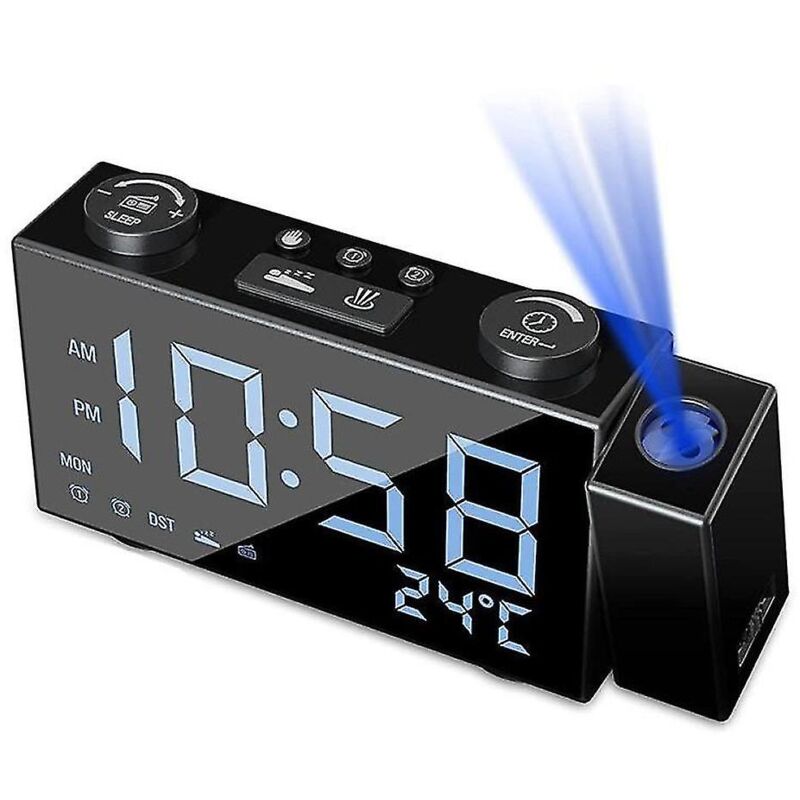 Feiyue - Réveil numérique à projection avec 3 niveaux de luminosité de l'écran