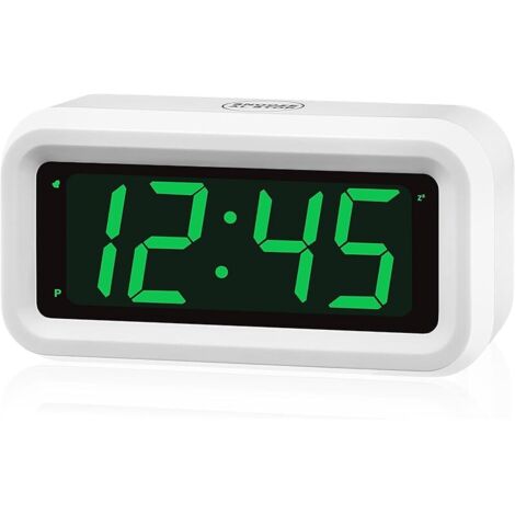 Réveil numérique alimenté par Piles Uniquement, luminosité LED réglable, 12 heures/24 Heures, sans Fil, Petite Horloge LED pour Chambre à Coucher, Bureau, Voyage