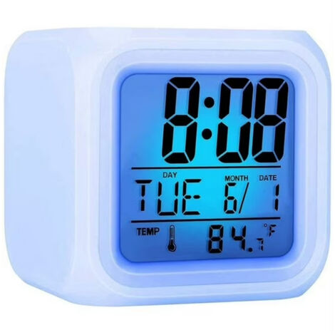 Réveil numérique avec écran LCD cubique lumineux