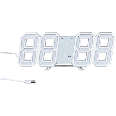 Réveil numérique chiffres LED 3D