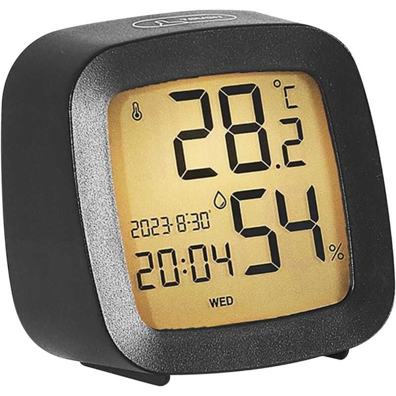 Feiyue - Réveil numérique compact et portable avec température et humidité pour chambre, bureau et voyage