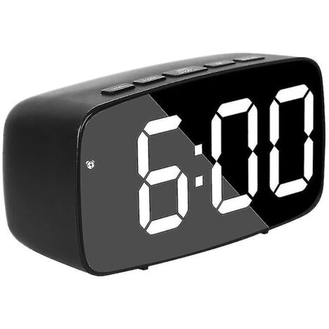 Réveil numérique de chevet C, lampe de bureau LED USB de voyage C avec détecteur de température 12/24 heures