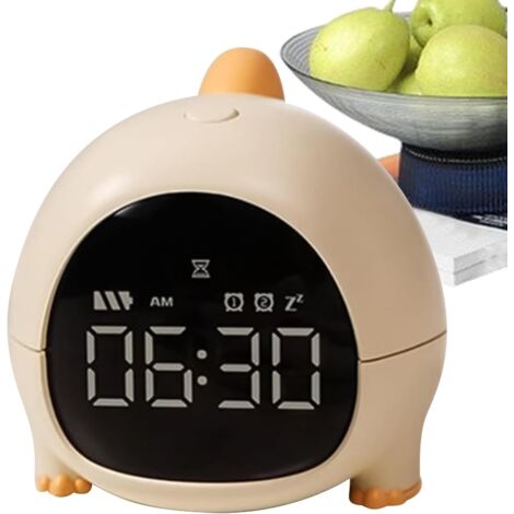 Réveil numérique dinosaure universel - Affichage LED - Veilleuse mignonne - Fonction d'apprentissage du sommeil et de répétition avec veilleuse - Rechargeable - Sûr