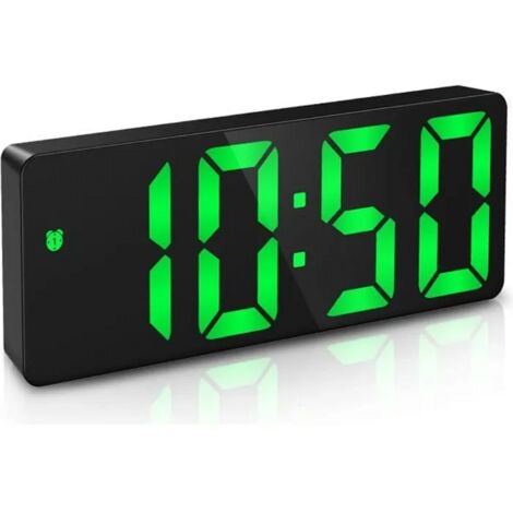 Réveil Numérique  - Fonction Snooze et Luminosité réglable - Vert