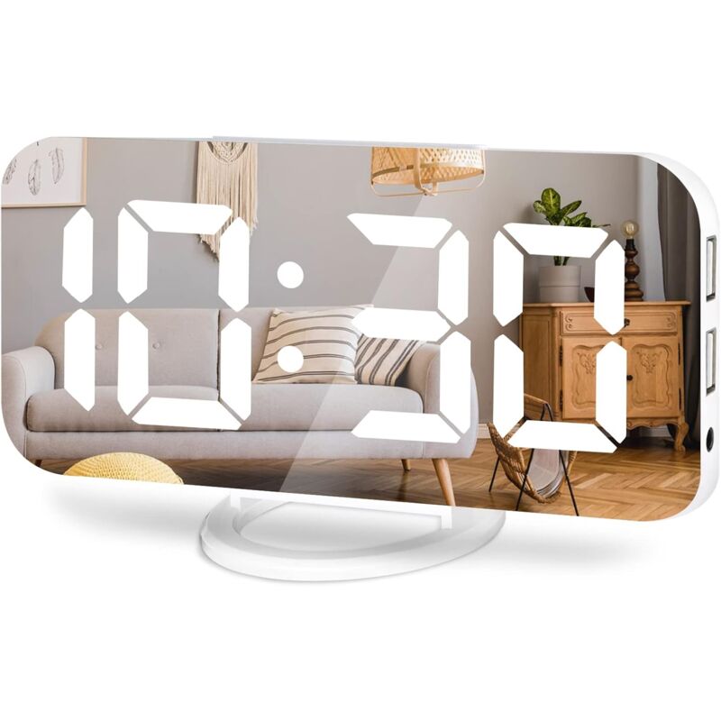 Feiyue - Réveil numérique, grand écran miroir led