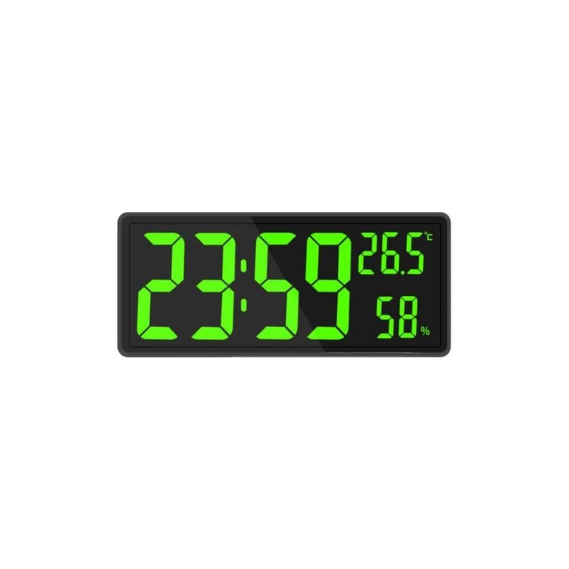 Tigrezy - Réveil Numérique, Horloge Murale Réveil Matin led Digital Miroir Grand Ecran avec Température Date, usb Clock pour Maison Bureau, noir