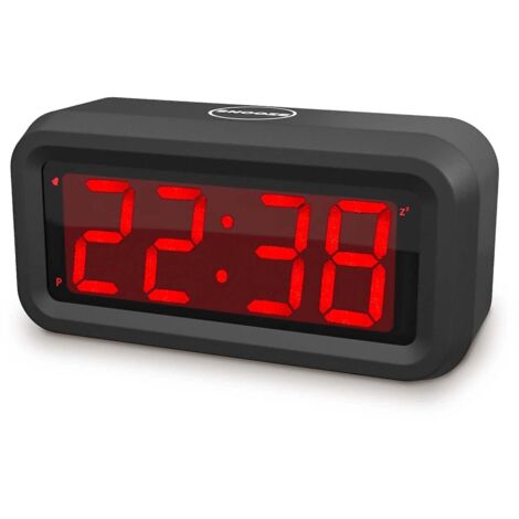 Réveil Numérique, Horloge Numérique à Piles, 2 Niveaux de Luminosité et 3 Niveaux de Volume, Snooze, 12/24 H, Chiffres LED Toujours Allumés, pour Enfants Et Adultes [Classe énergétique A+++]