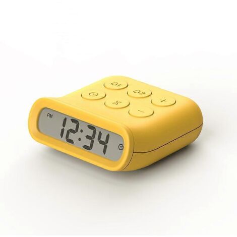 Réveil numérique jaune, T-Audace, portable, à piles, réveil de voyage, fonction snooze/2 alarmes, format 12/24 heures, alarme du matin