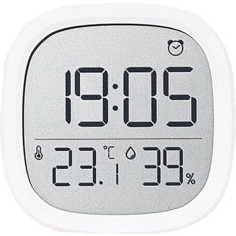 Réveil numérique LCD avec design magnétique, thermohygromètre, date, température, humidité suspendu, 12/24 heures, facile à utiliser pour la maison, la cuisine, le bureau
