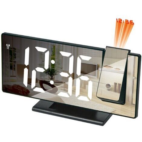 Réveil numérique LCD de chevet, réveil intelligent pour enfants et étudiants, réveil lumineux, réveil pour personnes âgées, blanc.