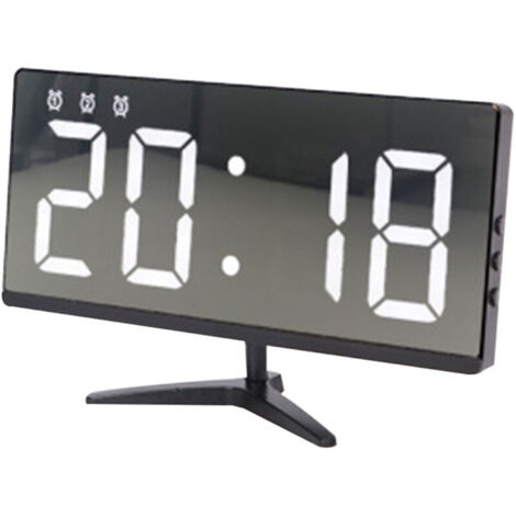 Réveil numérique LED, 4 niveaux luminosité, affichage température/date, ports USB