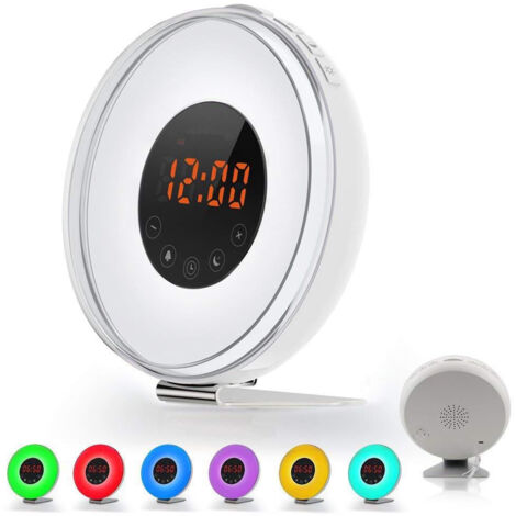 Réveil numérique LED avec 6 couleurs et radio FM