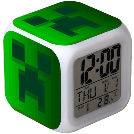 Réveil numérique multifonction Minecraft Édition LED