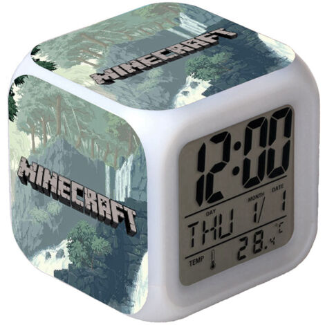Réveil numérique multifonction Minecraft Édition LED