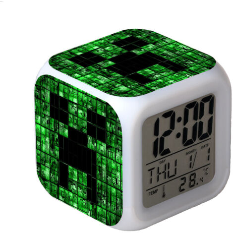 Réveil numérique multifonction Minecraft Édition LED