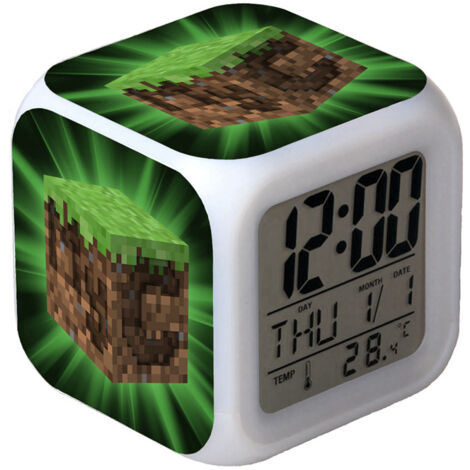Réveil numérique multifonction Minecraft Édition LED